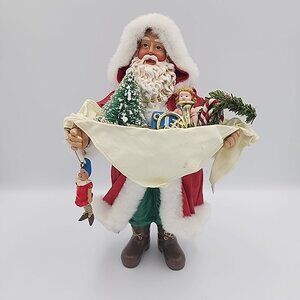 Vintage Kurt Adler Mache Santa figurine 10” Toys Christmas St. Nick